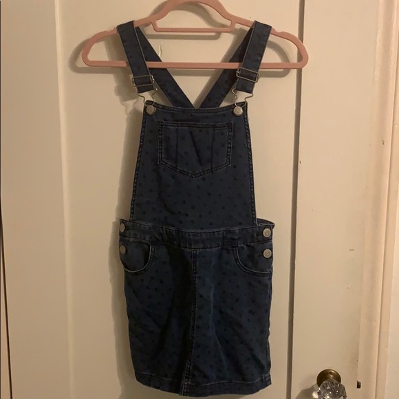 Cat & Jack Other - Girls faux denim polka dot skirted overalls